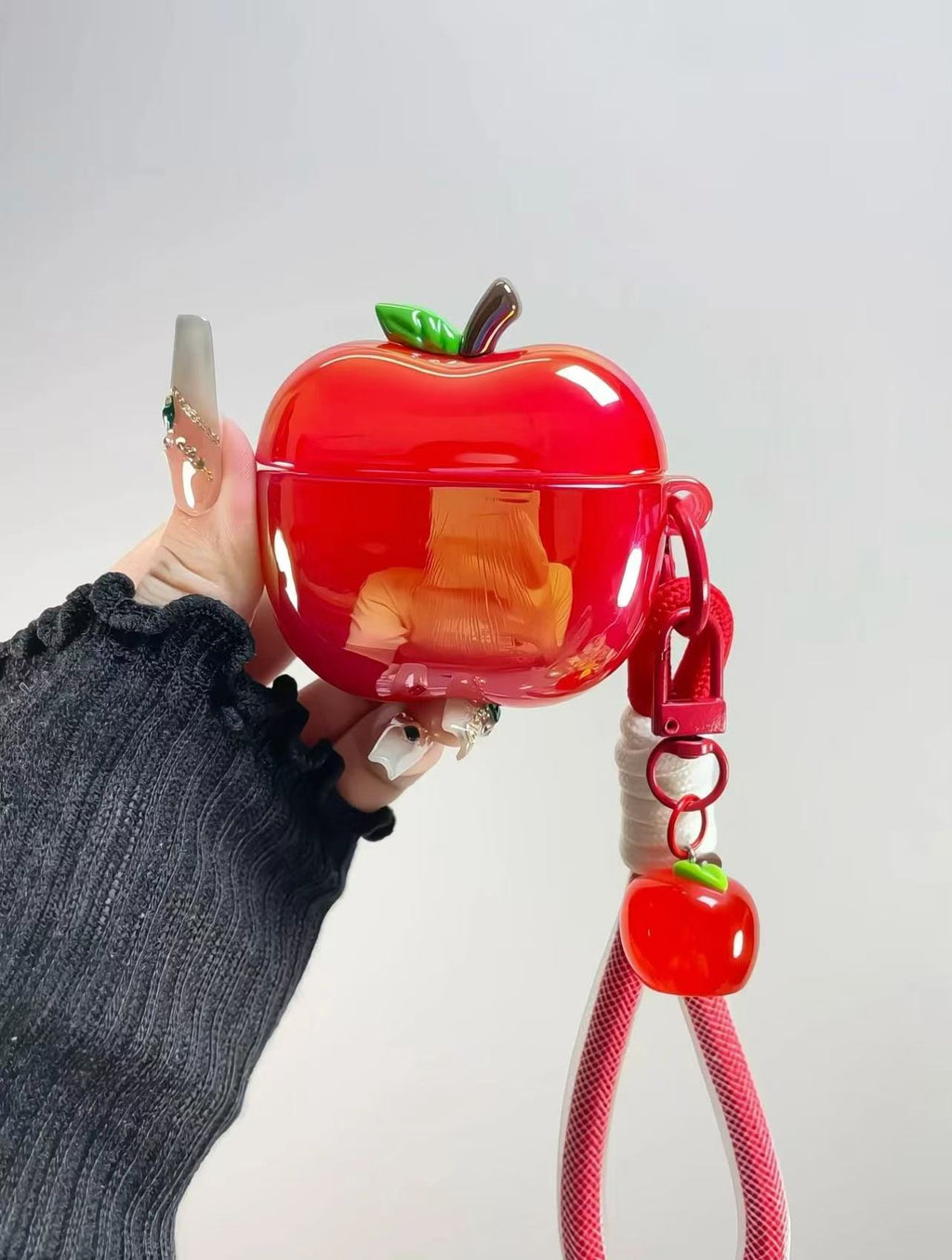 SOL PIECE Original Apple Earphone Case for AirPods (Transparent Red/Green)