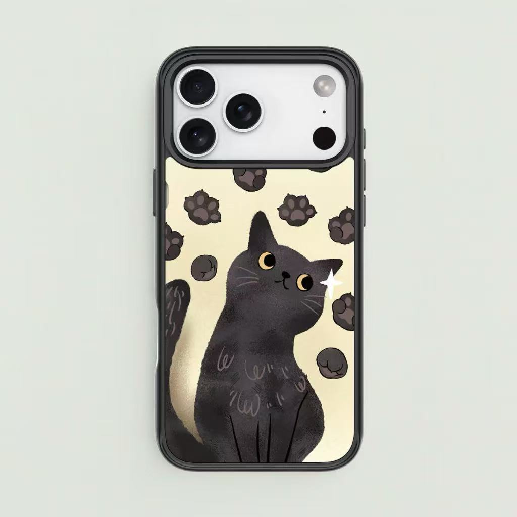 Magnetic Detachable Backplate Case for iPhone – "Black Cat" Edition