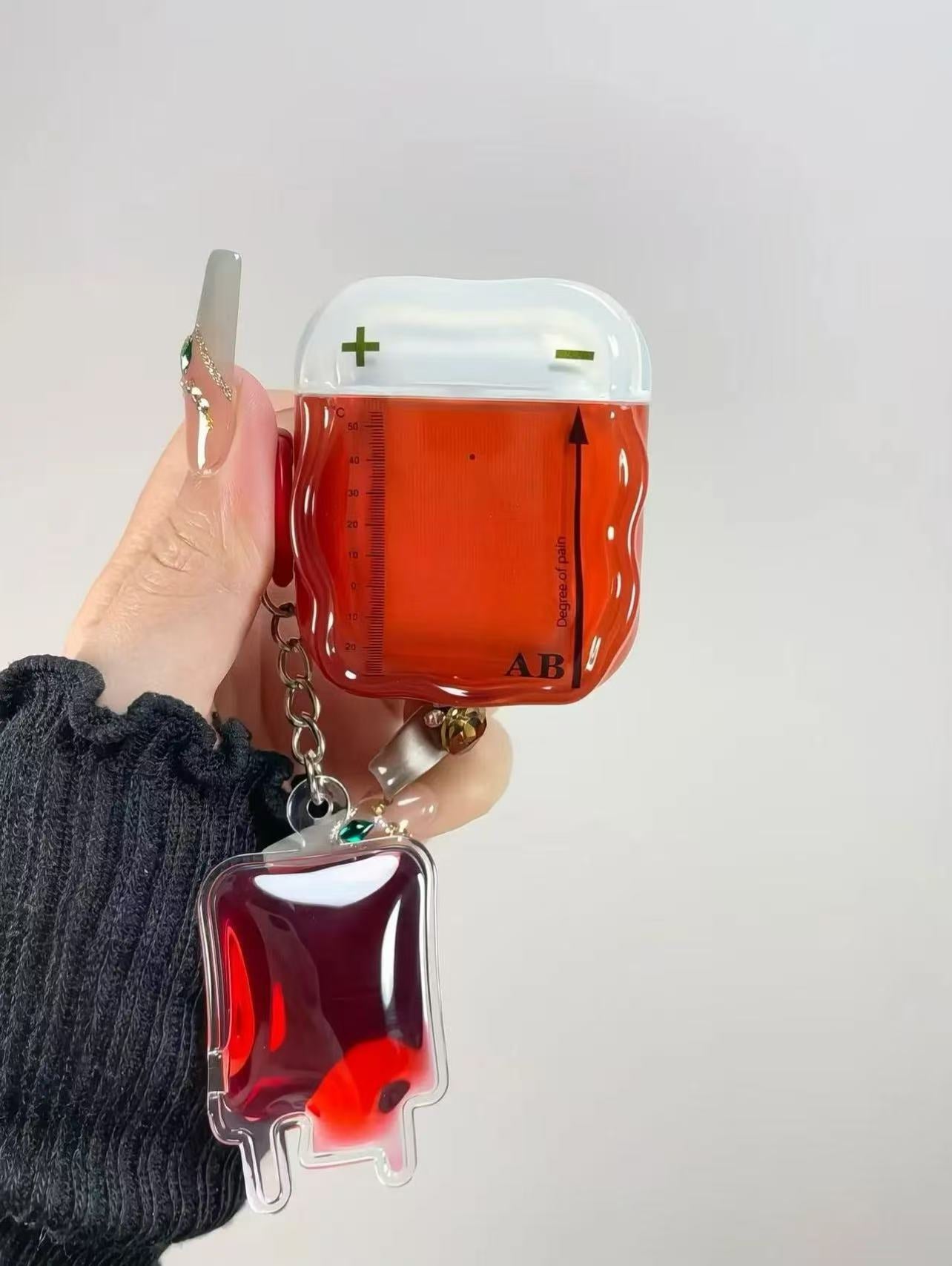 Creative blood bag AirPods earphone case (Red)