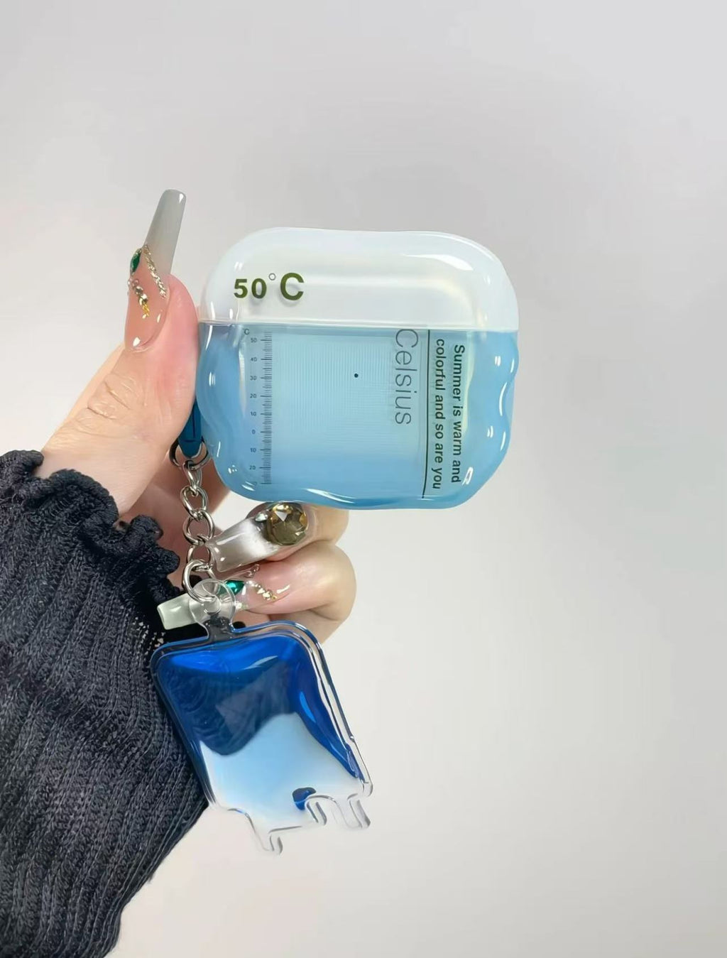 Creative blood bag AirPods earphone case (Blue)