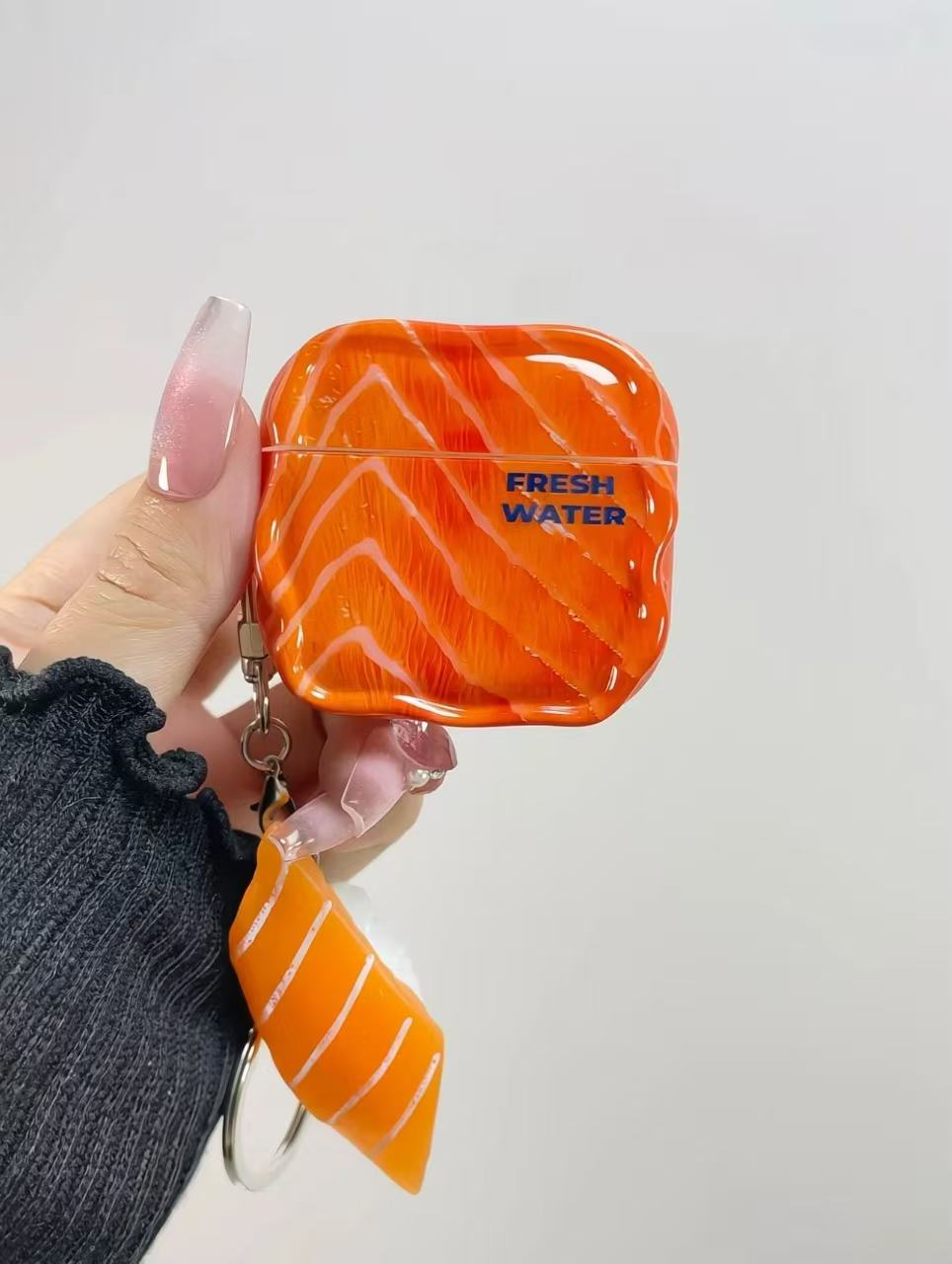 Fresh salmon creative AirPods earphone case