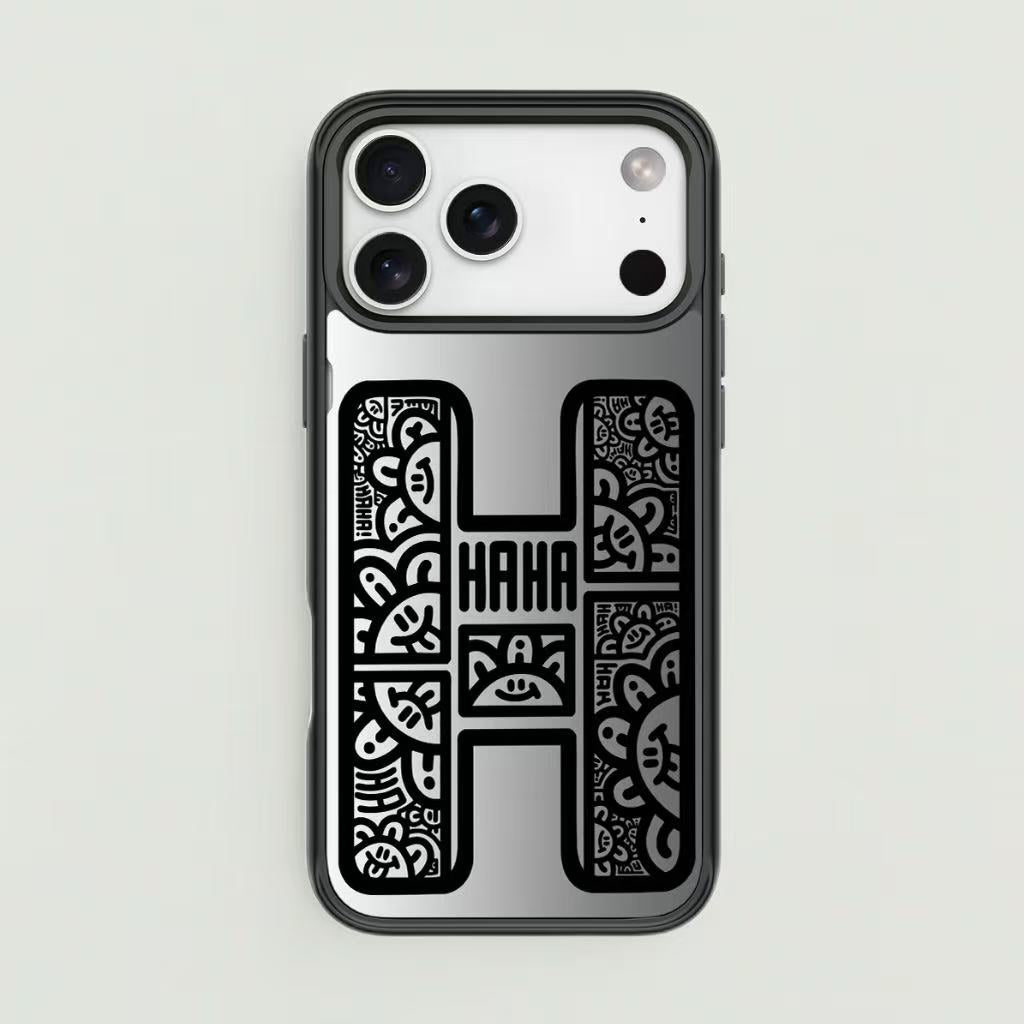 Artist's original design series: "HAHA & Mirror" Edition Backplate Case for iPhone