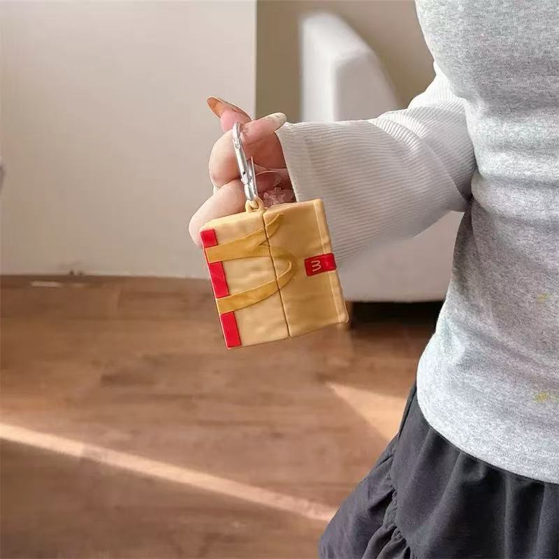 McDonald's paper bag creative design earphone case for AirPods