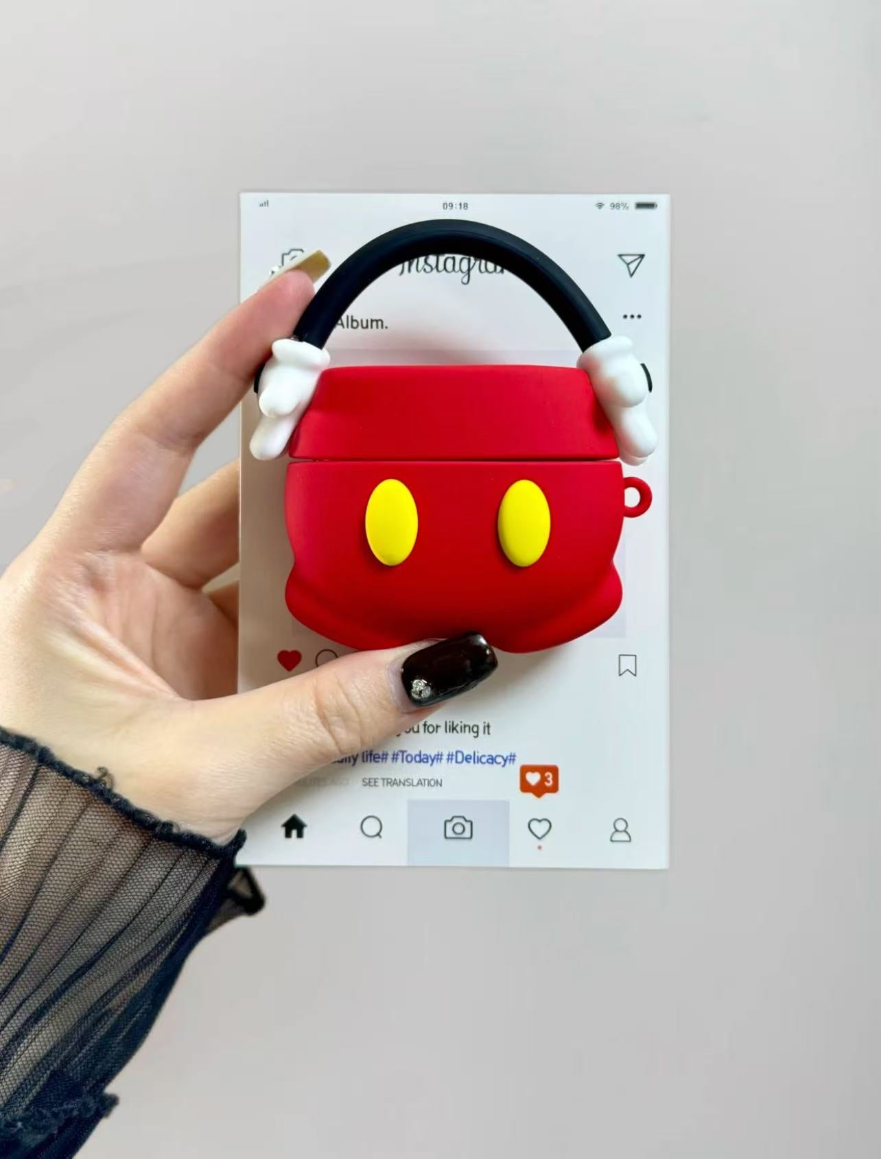 Mickey's pants creative earphone case, INS style for AirPods.
