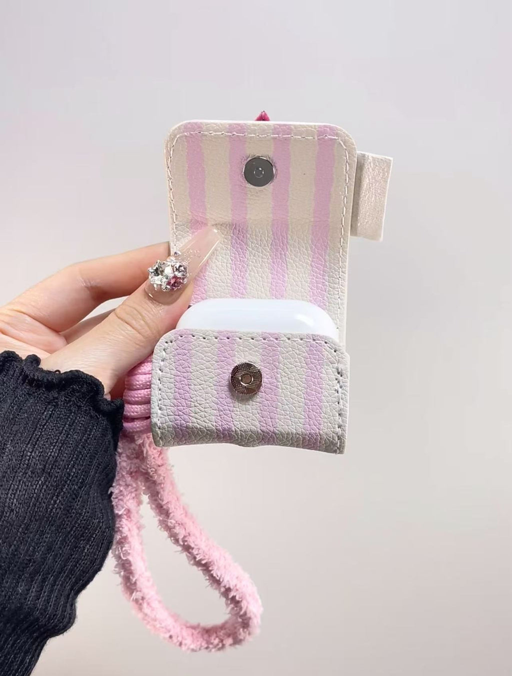 Pink cutie heart flip cover earphone case for AirPods