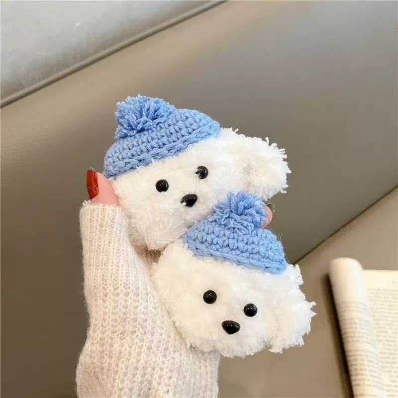 Plush puppy earphone cover case