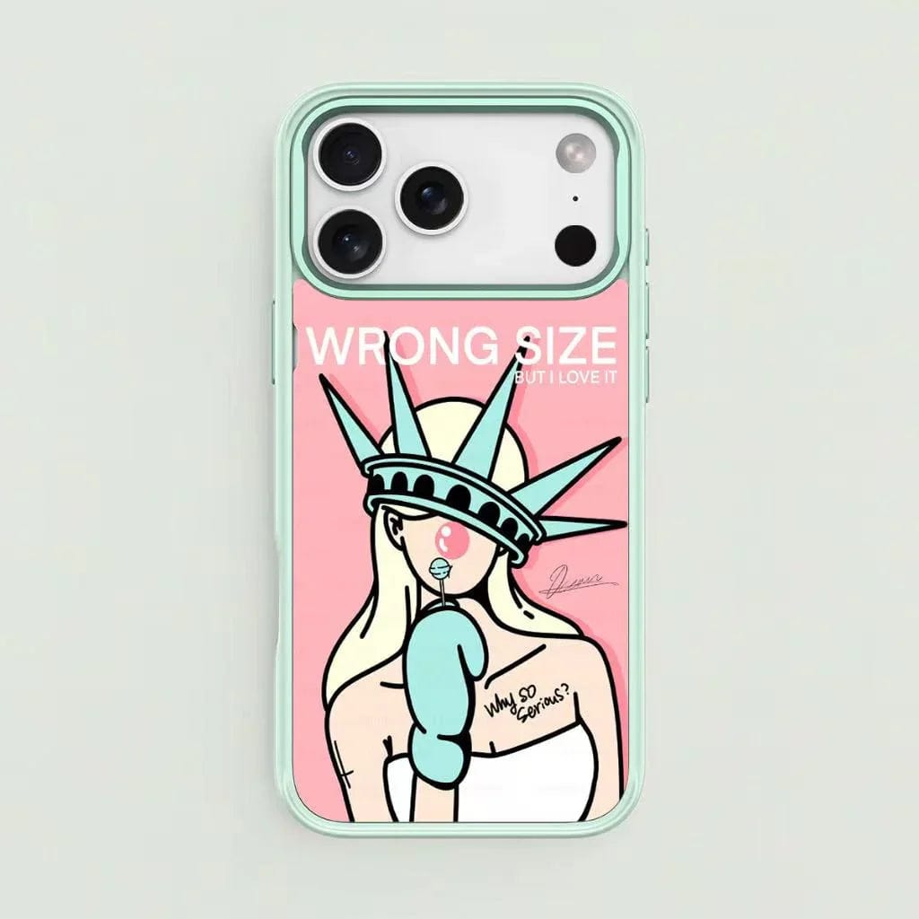 CASE IN CASE Artist's original design series: "Wrong Size But I Love It" Edition Backplate Case for iPhone