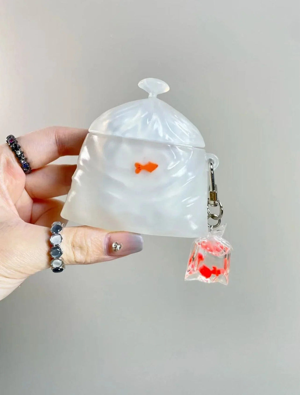 CASE IN CASE Korean Transparent Goldfish Bag AirPods Case – Soft Silicone Cover for AirPods 1/2/3/4/pro