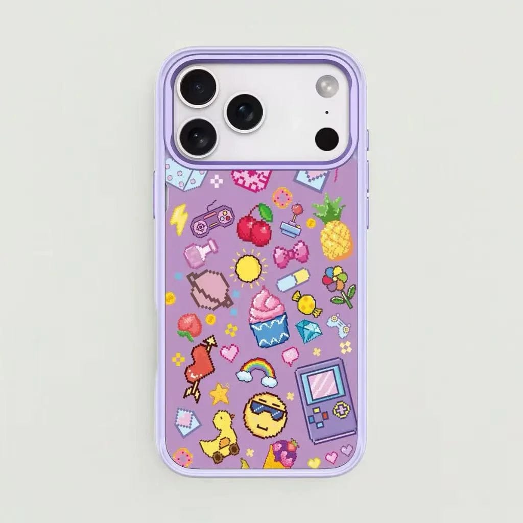 CASE IN CASE Magnetic Detachable Backplate Case for iPhone –  "Pixel Sticker Party" Edition