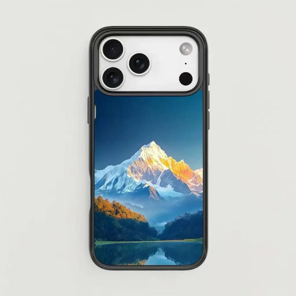 CASE IN CASE  Magnetic Detachable Backplate Case for iPhone –  "Sunset Snow Mountain" Edition