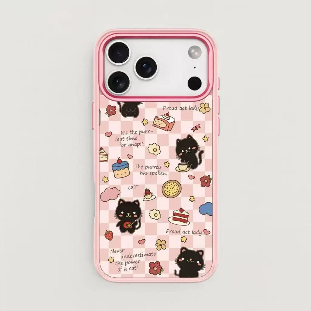 CASE IN CASE  Magnetic Detachable Backplate Case for iPhone – "Sweet Dessert Black Cat" Edition
