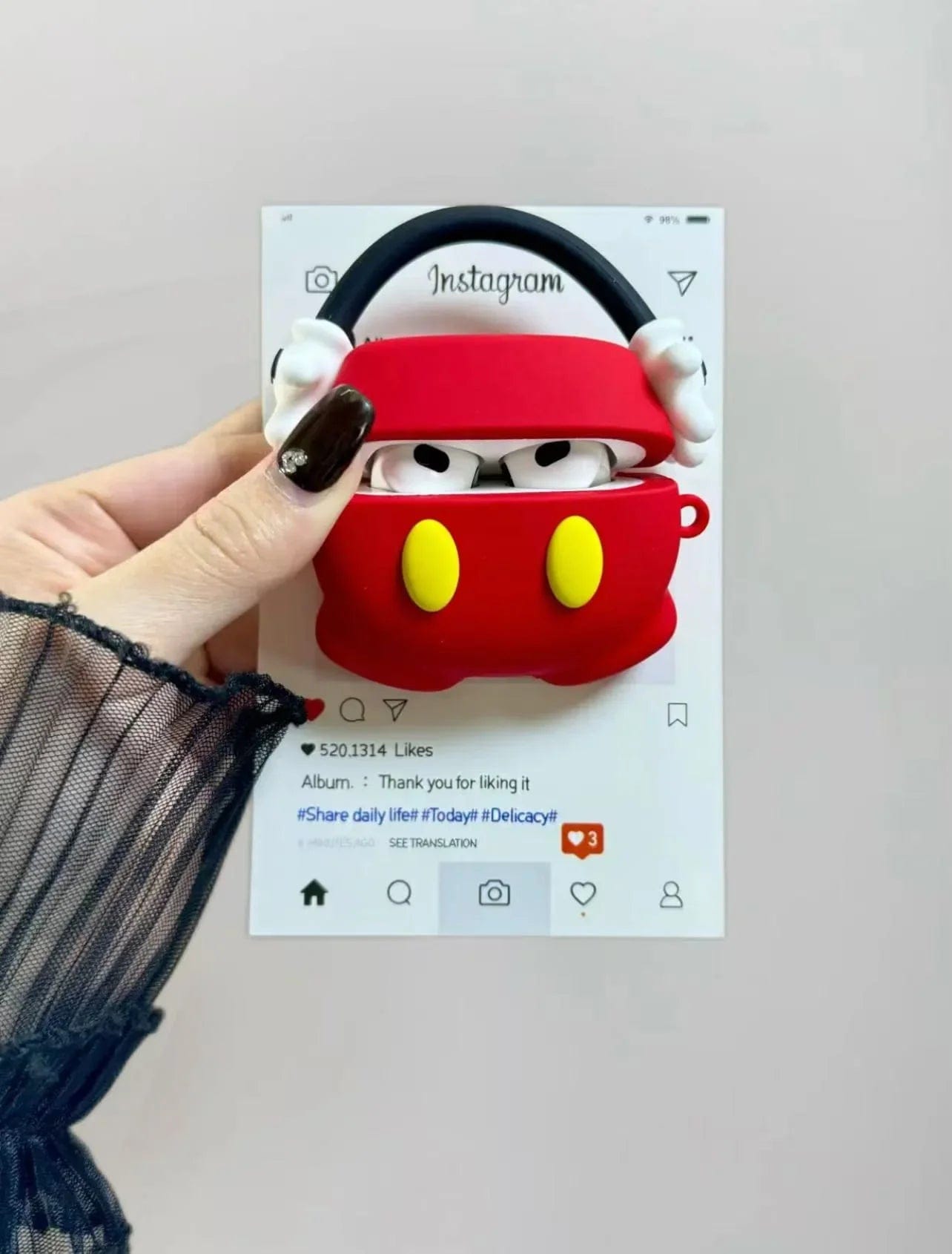 CASE IN CASE Mickey's pants creative earphone case, ins style for AirPods