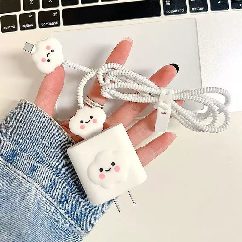 CASE IN CASE TPU cute cloud Australian plug 20W charging cable & charger protective case